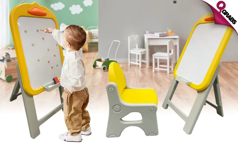 Kids Magnetic Drawing Easel + Chair!